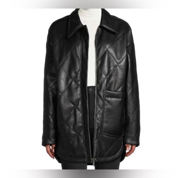 APPARIS Stevie Quilted Faux Leather Shirt Jacket XS NWT - Picture 5 of 14